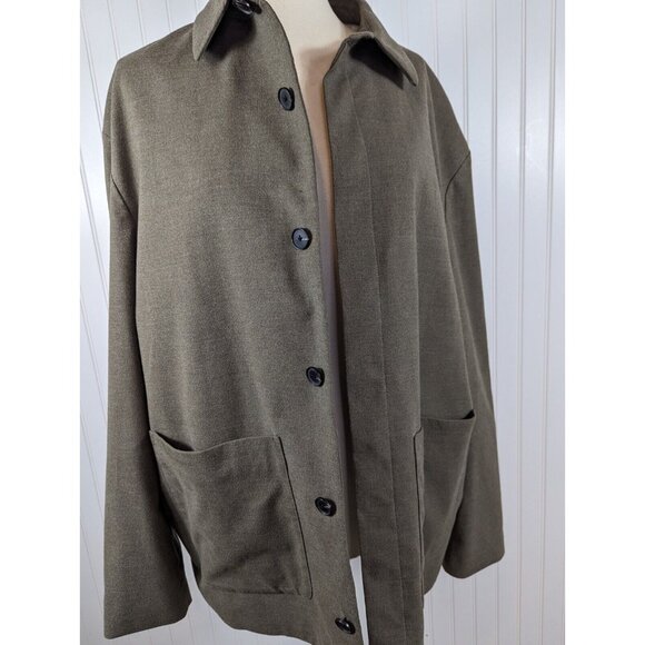 Zara‎ Women's Brown Button-Down Blazer Jacket Outwear Cotton Blend Size Large - Picture 3 of 10